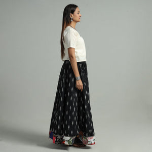 Black - 24 Kali Cotton Pochampally Ikat Skirt 06