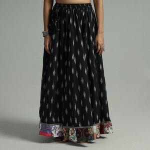 Black - 24 Kali Cotton Pochampally Ikat Skirt 06