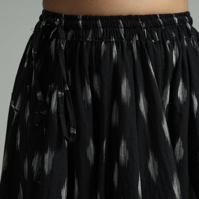Black - 24 Kali Cotton Pochampally Ikat Skirt 06