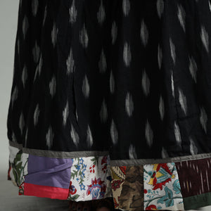 Black - 24 Kali Cotton Pochampally Ikat Skirt 06