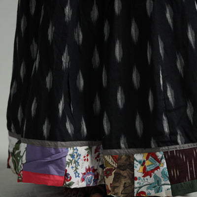 Black - 24 Kali Cotton Pochampally Ikat Skirt 06