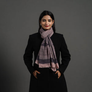 Black - Bagh Hand Block Printed Woollen Stole 05