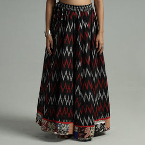 Black - 24 Kali Cotton Pochampally Ikat Skirt 08