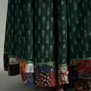 Green - 24 Kali Cotton Pochampally Ikat Skirt 09
