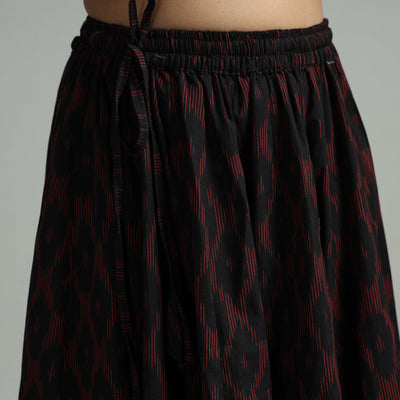 Black - 24 Kali Cotton Pochampally Ikat Skirt 15