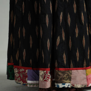 Black - 24 Kali Cotton Pochampally Ikat Skirt 16