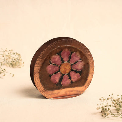 Brown - Copper Hand-Hammered Enamel Work Tissue Holder