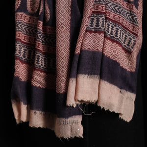 Black - Bagh Hand Block Printed Woollen Stole 35