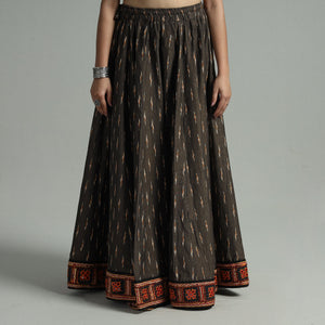 Brown - 24 Kali Cotton Pochampally Ikat Skirt 22