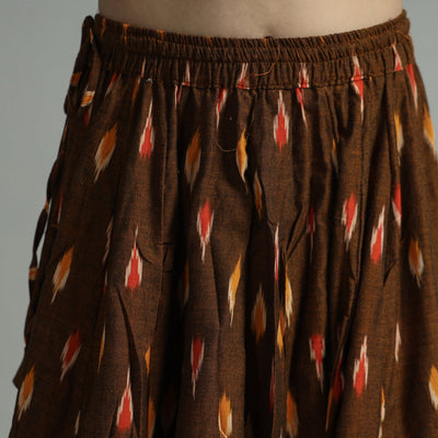 Brown - 24 Kali Cotton Pochampally Ikat Skirt 25