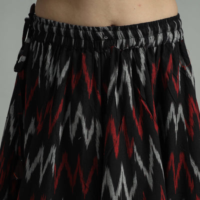 Black - 24 Kali Cotton Pochampally Ikat Skirt 30