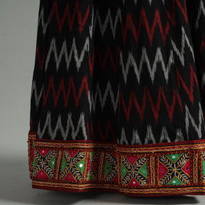 Black - 24 Kali Cotton Pochampally Ikat Skirt 30