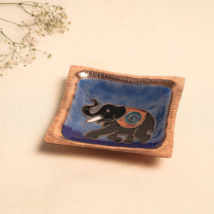 Blue - Copper Hand-Hammered Enamel Work Tray