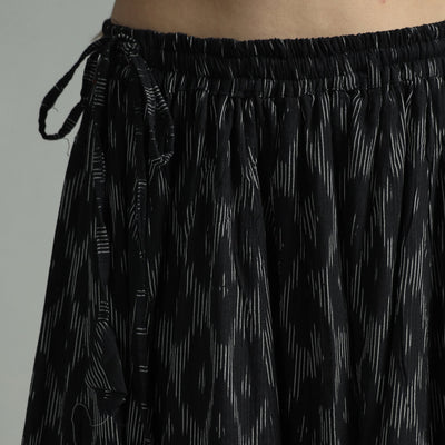 Black - 24 Kali Cotton Pochampally Ikat Skirt 34
