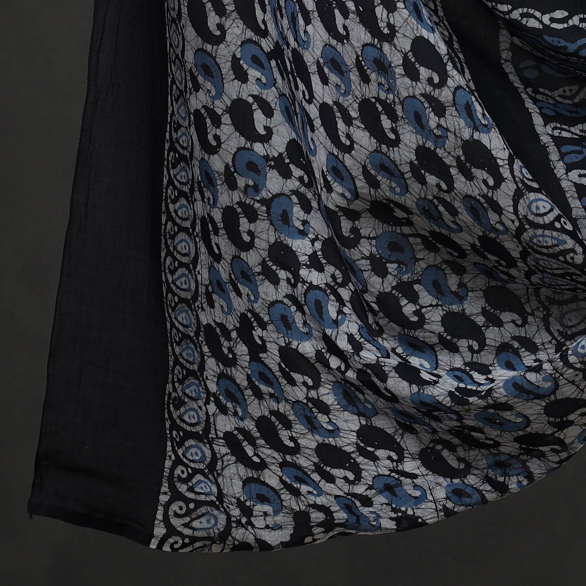 Blue - 3pc Cotton Kutch Batik Print Dress Material 07