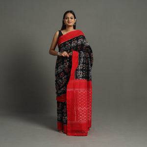 Black - Mercerised Cotton Handloom Pochampally Ikat Saree 27