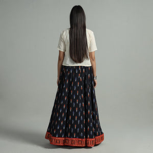 Black - 24 Kali Cotton Pochampally Ikat Skirt 39