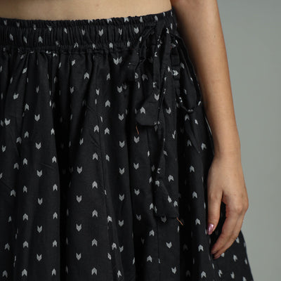 Black - Jacquard Patchwork 24 Kali Cotton Long Skirt 01