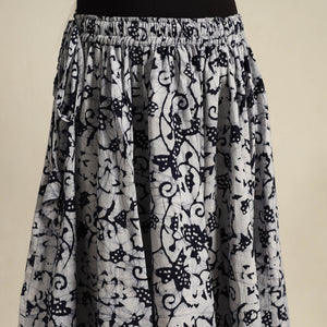 Black - 24 Kali Patchwork Batik Print Cotton Long Skirt 01