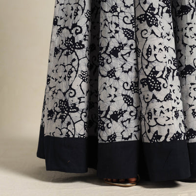 Black - 24 Kali Patchwork Batik Print Cotton Long Skirt 01