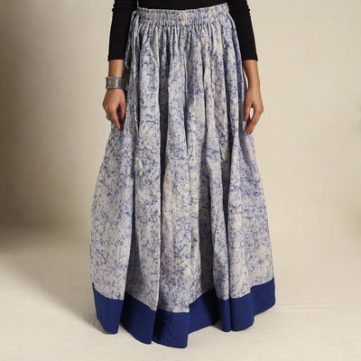 Blue - 24 Kali Patchwork Batik Print Cotton Long Skirt 02