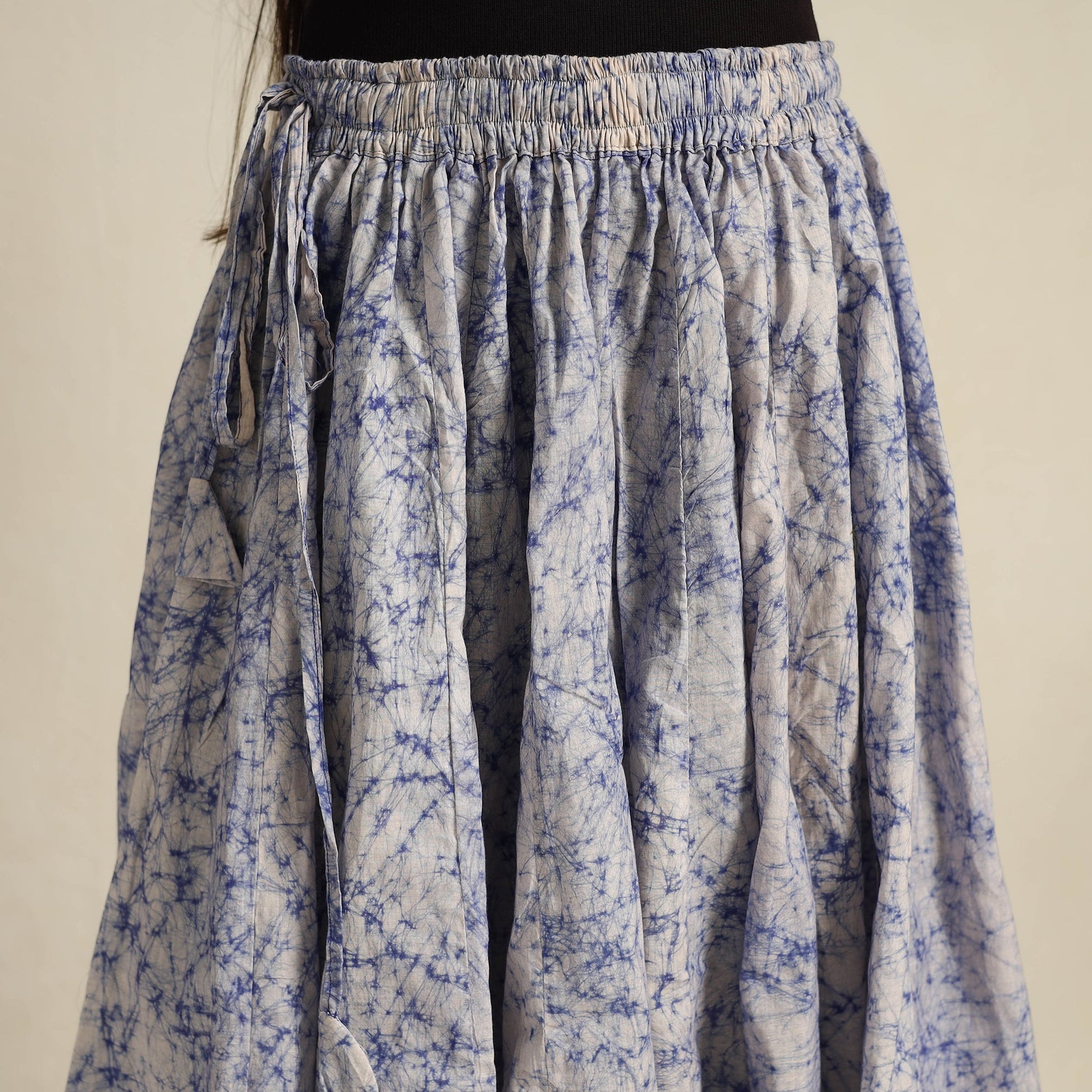 Blue - 24 Kali Patchwork Batik Print Cotton Long Skirt 02