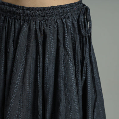 Black - Jacquard Patchwork 24 Kali Cotton Long Skirt 12