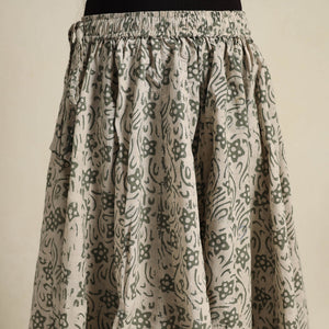 Beige - 24 Kali Patchwork Batik Print Cotton Long Skirt 04