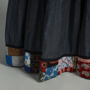 Black - Jacquard Patchwork 24 Kali Cotton Long Skirt 12