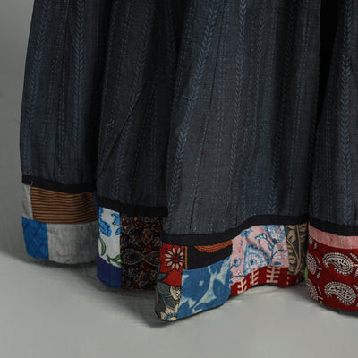 Black - Jacquard Patchwork 24 Kali Cotton Long Skirt 12