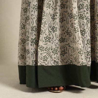 Beige - 24 Kali Patchwork Batik Print Cotton Long Skirt 04