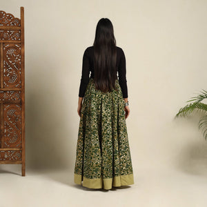 Green - 24 Kali Patchwork Batik Print Cotton Long Skirt 07