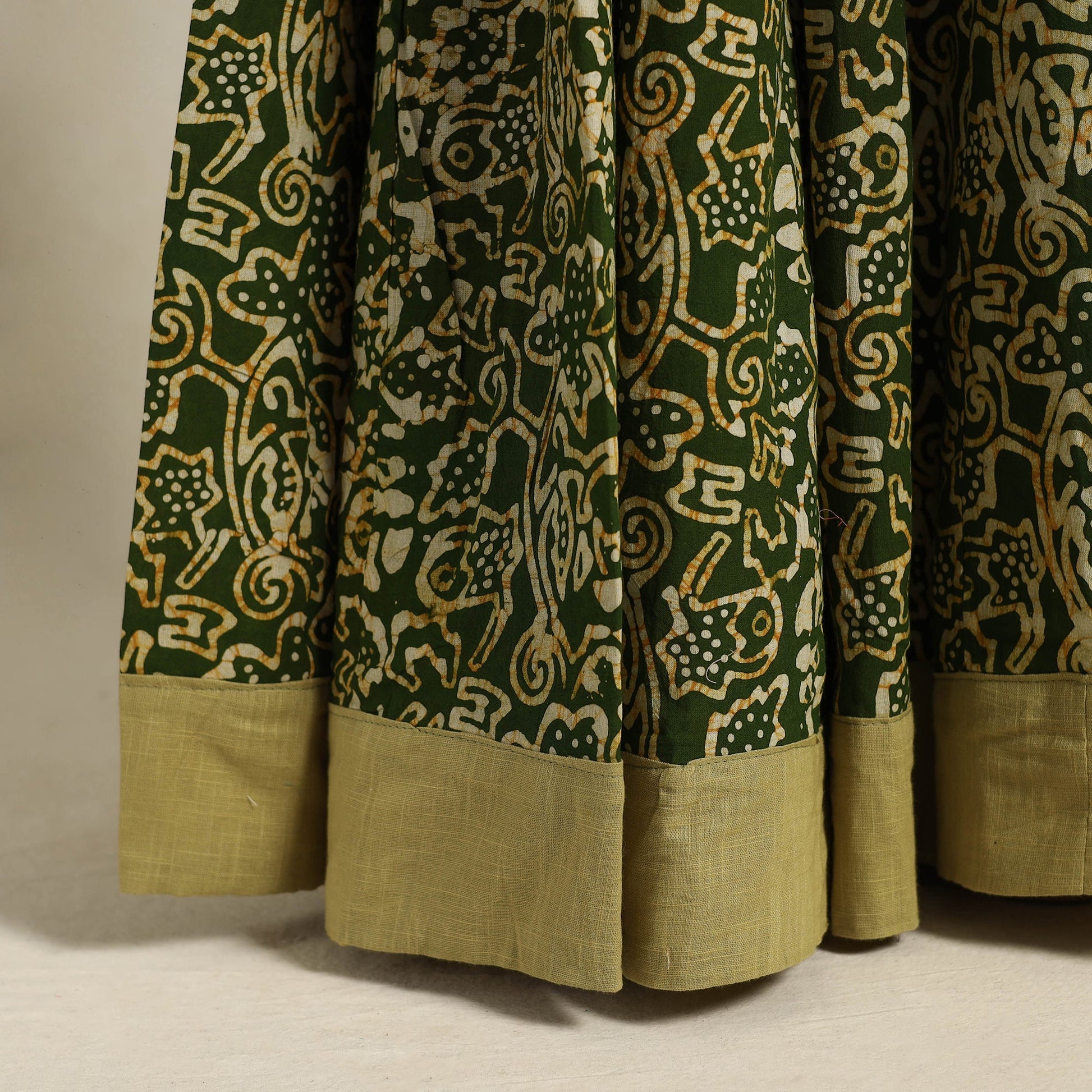 Green - 24 Kali Patchwork Batik Print Cotton Long Skirt 07