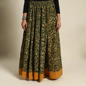 Green - 24 Kali Patchwork Batik Print Cotton Long Skirt 08