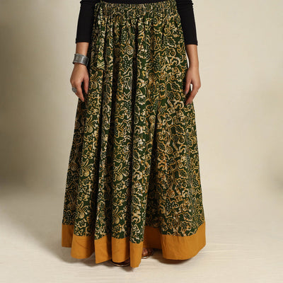 Green - 24 Kali Patchwork Batik Print Cotton Long Skirt 08