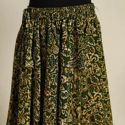 Green - 24 Kali Patchwork Batik Print Cotton Long Skirt 08