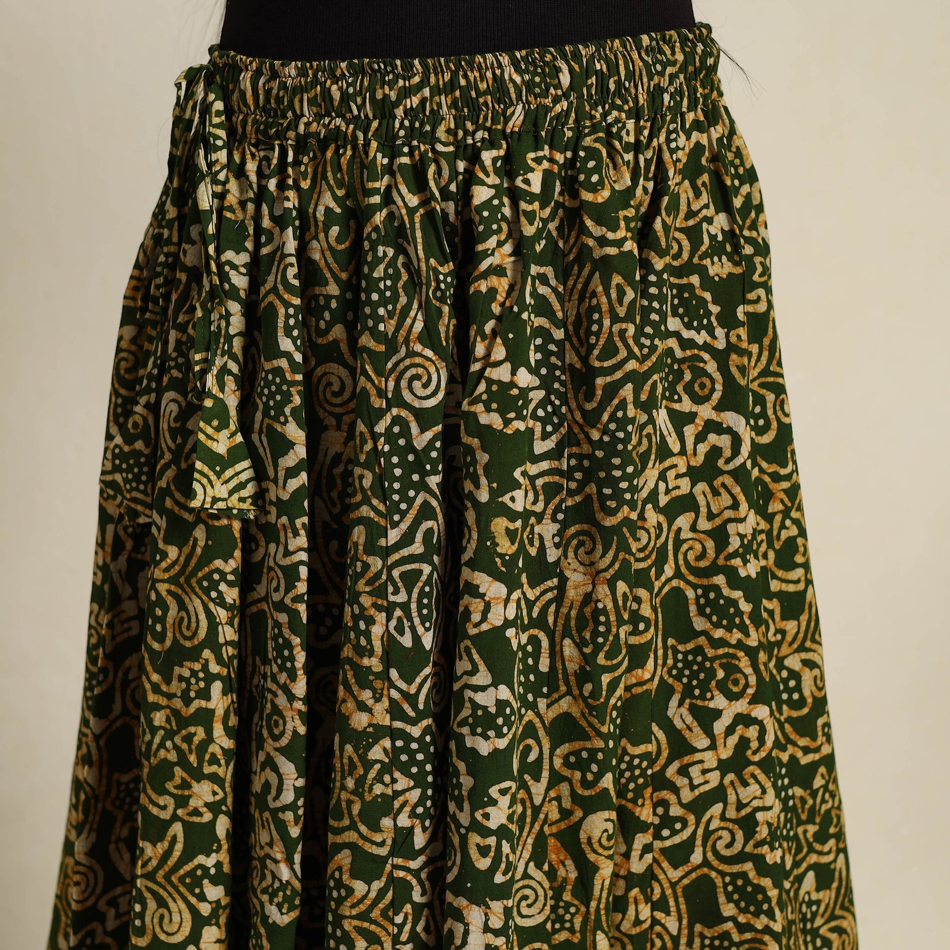 Green - 24 Kali Patchwork Batik Print Cotton Long Skirt 08