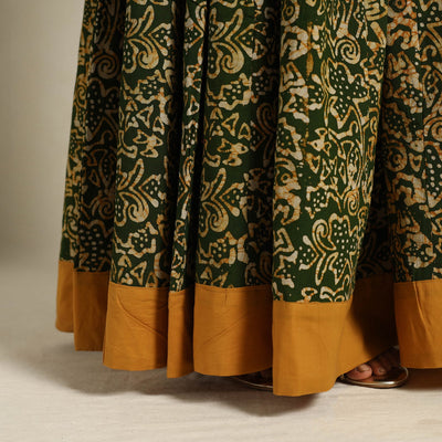 Green - 24 Kali Patchwork Batik Print Cotton Long Skirt 08