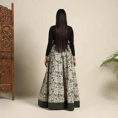 Beige - 24 Kali Patchwork Batik Print Cotton Long Skirt 10