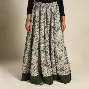 Beige - 24 Kali Patchwork Batik Print Cotton Long Skirt 10