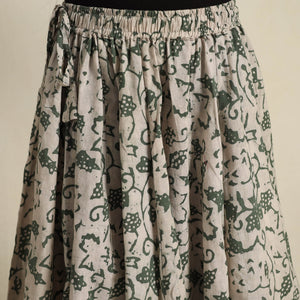 Beige - 24 Kali Patchwork Batik Print Cotton Long Skirt 10