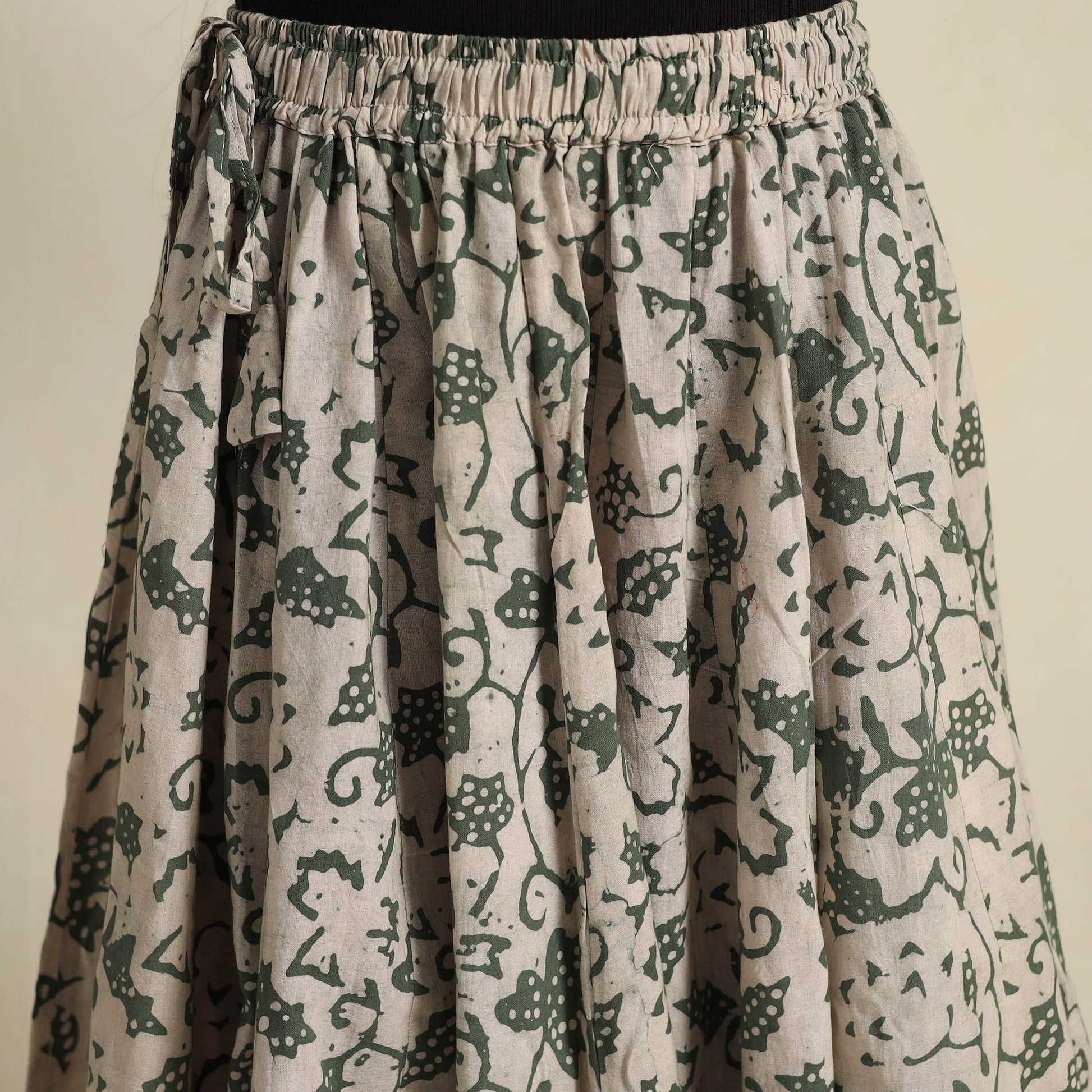 Beige - 24 Kali Patchwork Batik Print Cotton Long Skirt 10