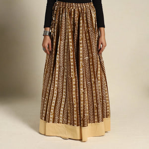 Brown - 24 Kali Patchwork Batik Print Cotton Long Skirt 13