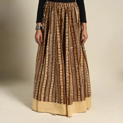 Brown - 24 Kali Patchwork Batik Print Cotton Long Skirt 13