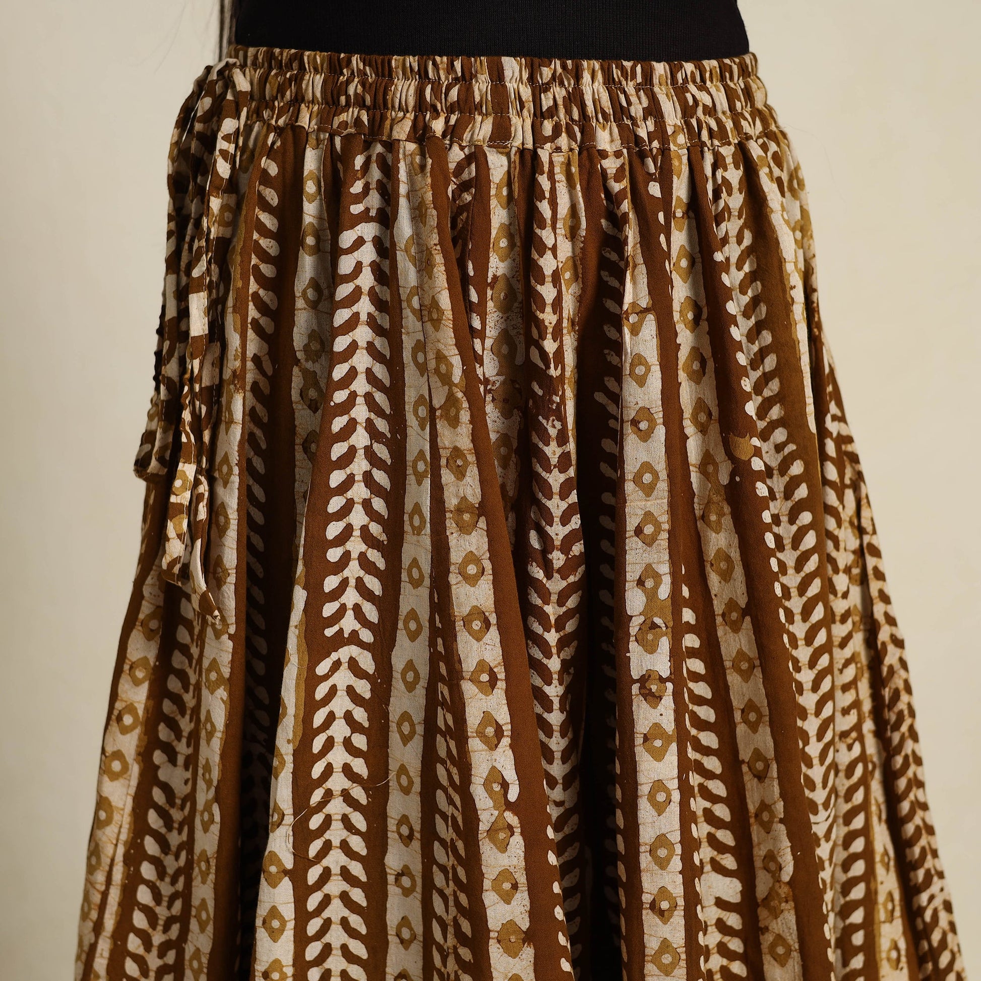 Brown - 24 Kali Patchwork Batik Print Cotton Long Skirt 13