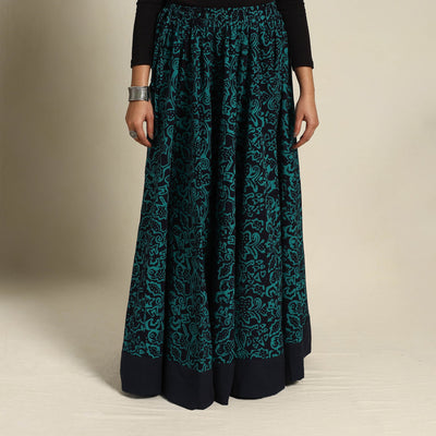 Green - 24 Kali Patchwork Batik Print Cotton Long Skirt 16
