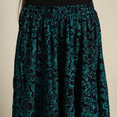 Green - 24 Kali Patchwork Batik Print Cotton Long Skirt 16