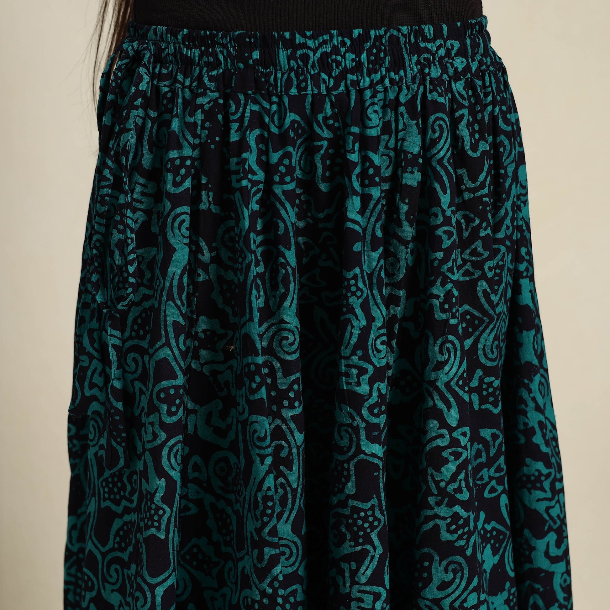 Green - 24 Kali Patchwork Batik Print Cotton Long Skirt 16