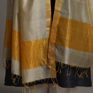 Beige - Handloom Silk Cotton Circle Buti Maheshwari Dupatta 30
