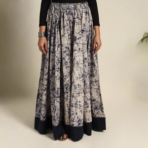 Beige - 24 Kali Patchwork Batik Print Cotton Long Skirt 17